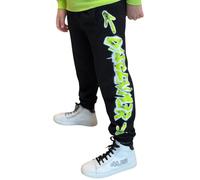 Disclaimer pantaloni joggers in felpa nero verde 14a