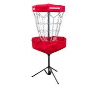 Discmania - Carrello disc da golf, pieghevole, colore: rosso, bersaglio portatile con rete, installazione rapida per allenamento all'aperto o giardino