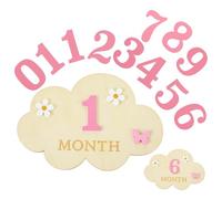 Disco 3D per segnare le pietre miliari mensili del bambino, cerchi in legno per foto di bambini, cartello di annuncio per bambini, segni di mesi per bambini, biglietti traguardi da 1 a 12 mesi