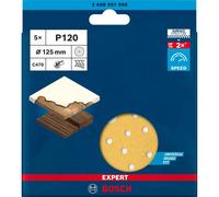 Disco abrasivo C470 K120 confezione da 5 pz Ø 125mm Bosch Expert