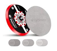 Disco abrasivo con Velcro per levigatrici eccentriche Ø 125mm | Filettatura Esterna M8 | Disco abrasivo con Velcro | Inclusa griglia abrasiva Grana 80/120/240 5 Pezzi ciascuna.