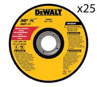 Disco Abrasivo da Taglio per Ferro Smerigliatrice Metallo Kit 25 PZ 115MM DW8062