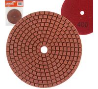 Disco Abrasivo Diamantato | Ø100 mm | Granulazione P400 | Foro Interno Ø8 mm | per Smerigliatrice | per Gres Piastrelle Pietra Marmo