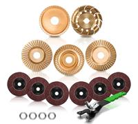 Disco abrasivo in legno 75 & 100 mm per smerigliatrice angolare, disco per fresa, disco flessibile per legno, fresa per tronchi, fresa radici, 12 pezzi accessori per smerigliatrice angolare