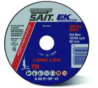 Disco Abrasivo Piano EK Winner-TM per Taglio Ferro/Inox Ø mm. 115x1,0x22,23 Sait