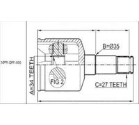 NTY Kit giunti semiasse NPW-DW-000 per Chevrolet Captiva / Opel Antara anteriore sinistro 2006-
