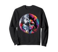 Disco Ball Afro Donna Nera Afro-Americano Afrocentrico Felpa