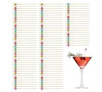Disco Ball Cocktail Picks, 100 Piece Stirrers Set, Fun Feature with Shiny Decorative Top, Dessert Sticks for Cake Sandwich Charcuterie Use, Party Picks with Portable Design, Food Pick for Indoor