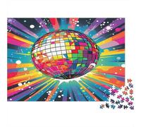 Disco Ball-Colorful Party Design Challenging & Brainteasing Puzzle Colorful Disco Ball with Rays for Adults & Kids Age 12 Years Up 70x50cm/1000pcs