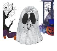Disco Ball Ghost, Halloween Glitter Ghost Centerpiece, Adorable Fireplace Mantle Decor, Tiered Tray Ornaments, Table Desk, Home Tabletop Decoration for Party, 18x11x10 inches