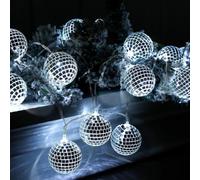 Disco Ball String Luci Argento Appeso Specchio Disco