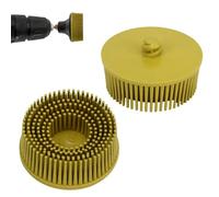 Disco con Setole da 2 Pollici Disco con Setole Abrasive a Grana 25000 Giri/min Disco con Attacco per Gambo in Carburo di Silicio per Lucidare Pulire Rimuovere Rivestimenti Ostinati(Giallo)