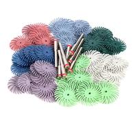 Disco con Setole,Dischi in Setola Kit disco setola da 1 pollice, spazzola abrasiva, gambo 1/8" e 3 ruote for lucidatura di dettaglio 2,35 mm(30PC Grit1000 set)