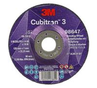 Disco da Sbavo a Centro Depresso 3M Cubitron 3, 98647, 36+, T27, 125 mm X 7 mm X 22.23 Mm, En, 10/Pack