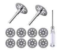 Disco Da Taglio Diamantato, 10 Pezzi 22mm Mini Set Ruote Con Mandrino (3mm) e Cacciavite Per Utensili Rotanti, In Vetro