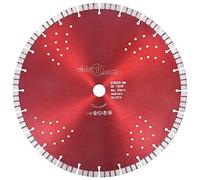 Disco da taglio diamantato da 350 mm per smerigliatrice angolare e seghe da tavolo, disco da taglio diamantato con segmenti turbo per calcestruzzo, granito, mattoni, foro 25,4 mm, taglio a umido e a