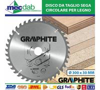 Disco da Taglio Lama Per Sega Circolare Taglio Legno 300mm Ø Foro 30mm Graphite