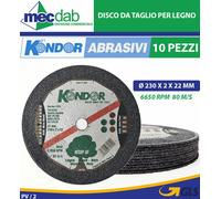 Disco Da Taglio Legno Per Smerigliatrice Angolare Set 10 Dischi Kondor W30P-BF
