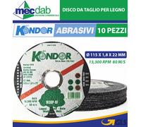 Disco Da Taglio Legno Per Smerigliatrice Angolare Set 10 Dischi Kondor W30P-BF