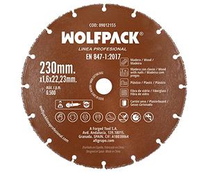 Disco da taglio legno/plastica Ø 230 mm. Filo in carburo di tungsteno