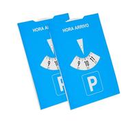 Disco di parcheggio, 2 pezzi, in blu, in carta, regolabile su entrambi i lati, parchimetro con HORA ARRIVO, per auto, camion, Disco di parcheggio blu, dischi di parcheggio, scheda di parcheggio