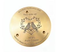 Disco di purificazione in rame per vasca per uccelli, base stabile a 3 punti in rame puro al 99,9%, disco in rame per vasca per uccelli da giardino, anche per gatti, cani, animali domestici, riduce