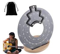 Disco di teoria musicale per chitarra - Cerchi in legno della quinta ruota | Disco di teoria musicale per chitarra con ruota degli accordi con supporto per supporto | Cerchi delle quinte di facile let