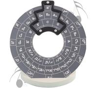 Disco di teoria musicale per chitarra, cerchio dei quinti, ruota in lega di alluminio, strumento per melodia, con supporto, rotella per accordi, strumento musicale per la scuola melodia (grigio)