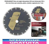 Disco Diamantato 230 X 22,2Mm Calcestruzzo, Pietra, Mattone, Segmento da 7Mm