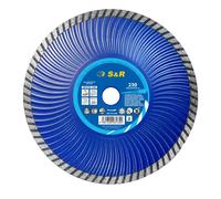 DISCO DIAMANTATO 230MM TURBO PER TAGLIO CEMENTO ARMATO GRANITO PIETRA 10MM 22.2M