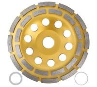 Disco Diamantato a Coppa Doppio, Ruota per Levigatura Calcestruzzo e Pietra, Giallo, 22,23mm - Alta Concentrazione Diamante, Raffreddamento Efficace, Uso Professionale (150 mm)