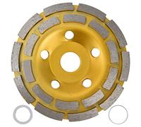 Disco Diamantato a Coppa Doppio, Ruota per Levigatura Calcestruzzo e Pietra, Giallo, 22,23mm - Alta Concentrazione Diamante, Raffreddamento Efficace, Uso Professionale (125 mm)