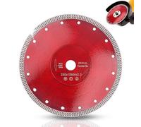 Disco diamantato da 230 mm, super sottile, lama professionale per sega per piastrelle, porcellana, ceramica, granito, marmo, bordo Turbo X Mesh per taglio a secco/bagnato, foro 22,23 mm