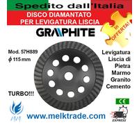 DISCO DIAMANTATO LEVIGATURA LISCIA, D 115 mm, Mod 57H889 - Linea GRAPHITE