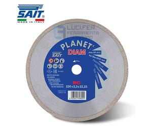 DISCO DIAMANTATO PER PIASTRELLE CERAMICA SAIT PLANET DIAM 230X2,3 CORONA LISCIA