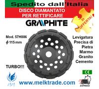 DISCO DIAMANTATO PER RETTIFICARE, D 115 mm, Mod 57H886 - Linea GRAPHITE
