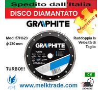 DISCO DIAMANTATO TURBO - D 230 mm, Mod 57H623 - Linea Professionale GRAPHITE