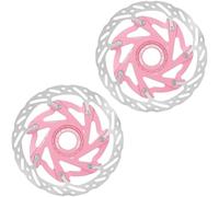 Disco Dischi Freno Anteriore Rotore Centerlock per bici da 160 mm, rotore per freno a disco per bici da corsa MTB con dissipazione del calore da 140 mm(PINK 160MM-2PC)