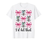 Disco divertente Golf Girl Mom Festa della mamma Discgolf I'd Hit That Maglietta
