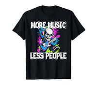 Disco DJ Rave Techno Skull Top Spruch Karneval Fasching EDM Maglietta
