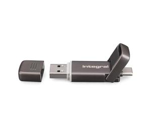 Disco Duro Integral INUSSD1TBSLIMXDL3.2 1TB SSD Esterno 550MB/s Dual USB Bronzo