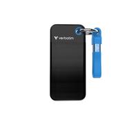 Disco Duro Verbatim 1TB SSD M.2 USB Tipo C 10 Gbit/s Pocket Nero Blu Ignifugo