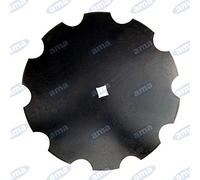 Disco frangizolle dentato diametro 610 mm con foro quadrato da 41 mm e spessore 6 mm.