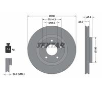 Disco freno 1 pz. Parte anteriore Sinistra (sinistro) - Destra (destro) per