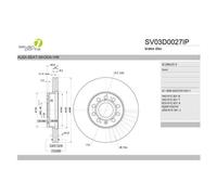 Disco Freno 7 Seven Parts SV03D0027IP per Audi Seat Skoda VW