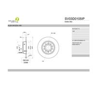 Disco Freno 7 Seven Parts SV03D0105IP per Audi Cupra Seat Skoda VW