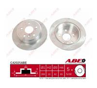 Disco freno ABE C42025ABE posteriore, pieno, 1 Pezzo