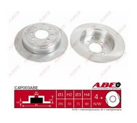 Disco freno ABE C4P003ABE posteriore, pieno, 1 Pezzo