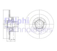 Delphi Disco freno BG9024RS posteriore pieno per Renault 1 pezzo