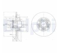 Delphi Disco freno BG9031RS posteriore pieno, 1 pezzo
